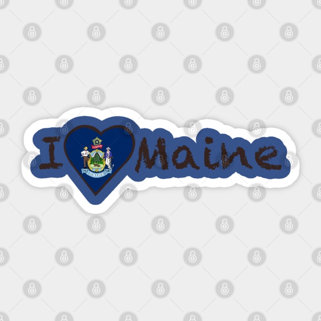 I Love Maine Sticker by JellyFish92